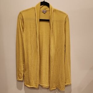 J. Jill Mustard Knit Cardigan Merino Wool Size M
